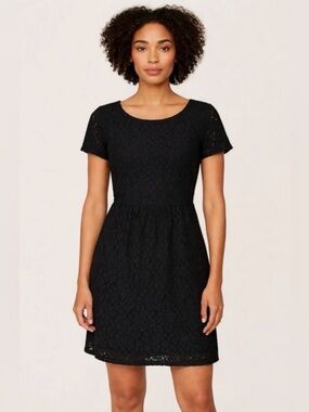Vila Black Rosette Fit and Flare Mini Dress